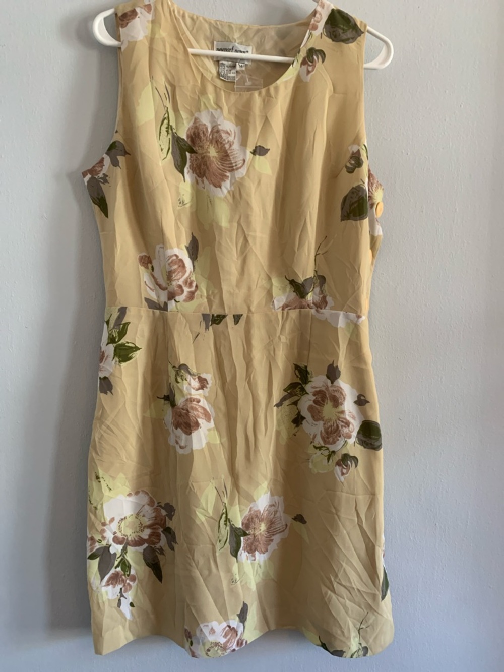 NEWPORT NEWS Yellow Floral Sleeveless Mini Dress